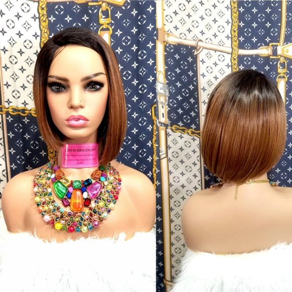 Brown honey blonde sexy bob wig